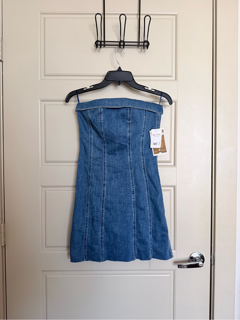 Lucky Brand Strapless Denim Mini Dress in Blue